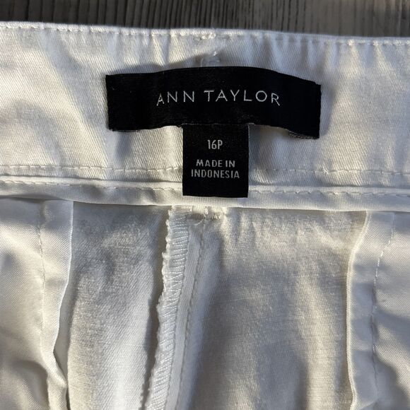 Ann Taylor White Ankle Length Chino Cotton Dress Pants size 16P - Picture 3 of 9